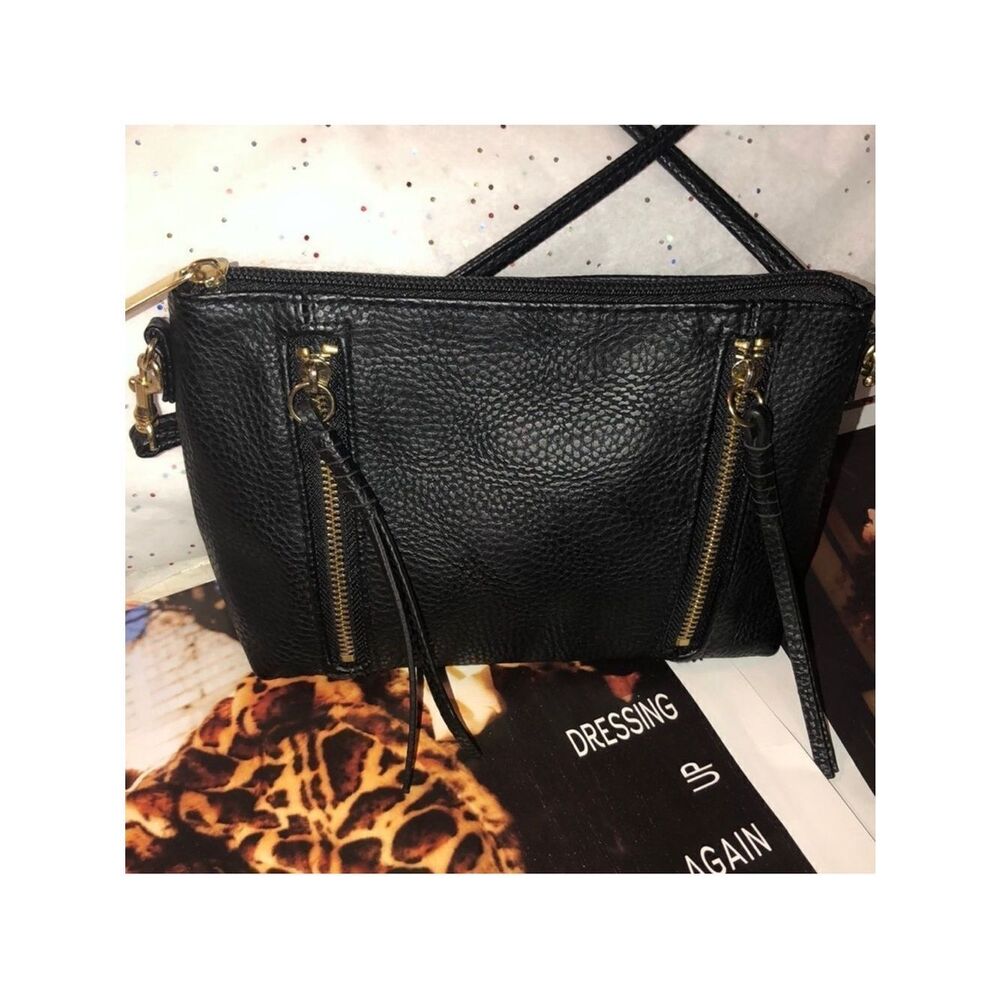 H&M Faux Leather Black Mini Moto Cross Body - Picture 13 of 14